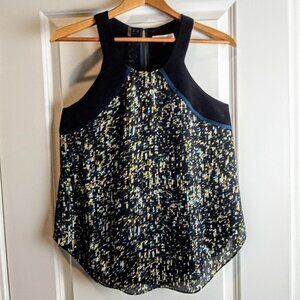 Rebecca Taylor Black Multicolor Racer Back Top